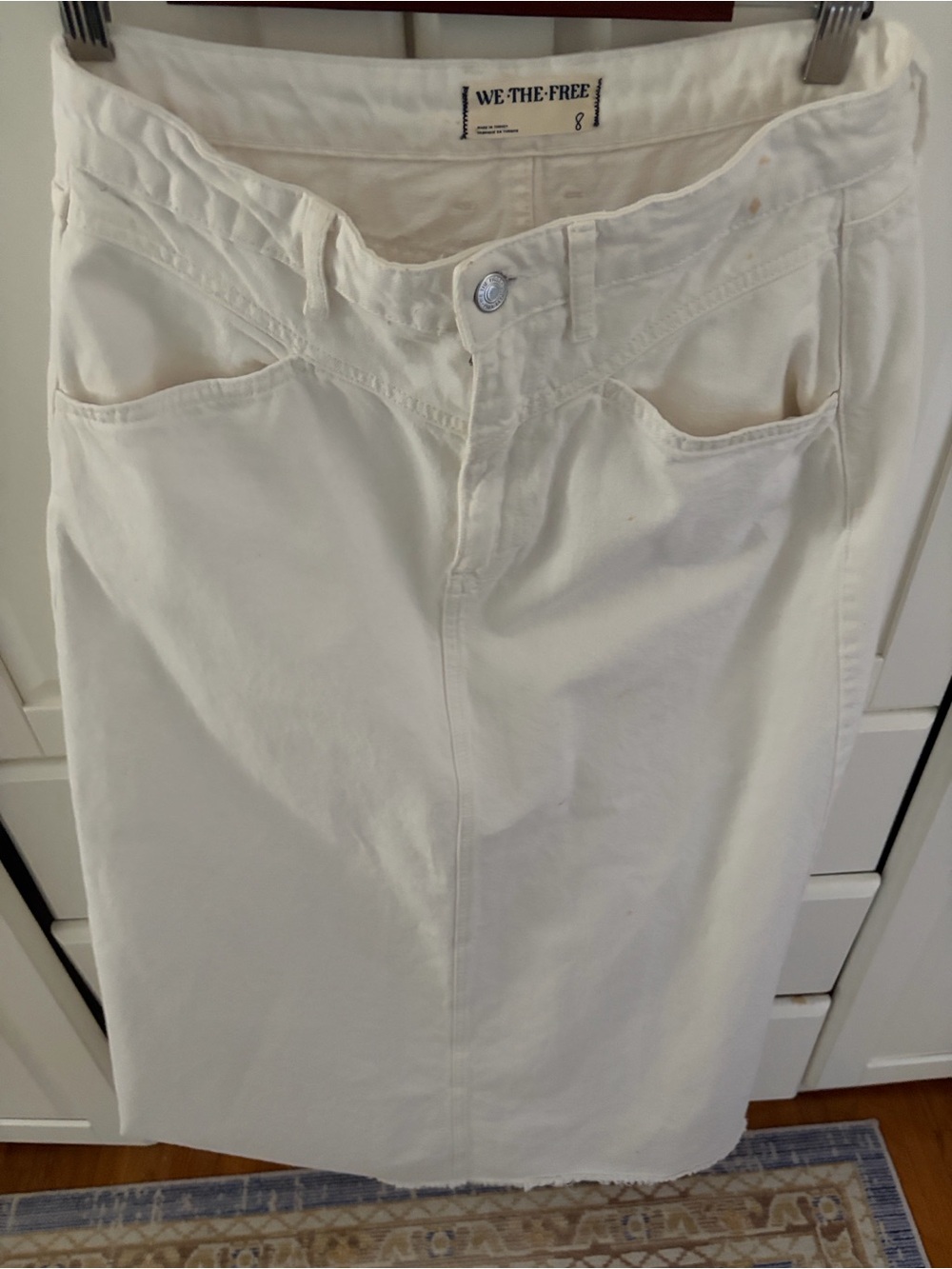 FREE PEOPLE We-The-Free White Denim Maxi Skirt, NWOT , size 8 - Picture 6 of 10